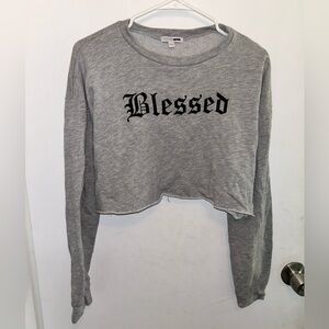 Fashion Nova Semi Cropped Long Sleeve Shirt